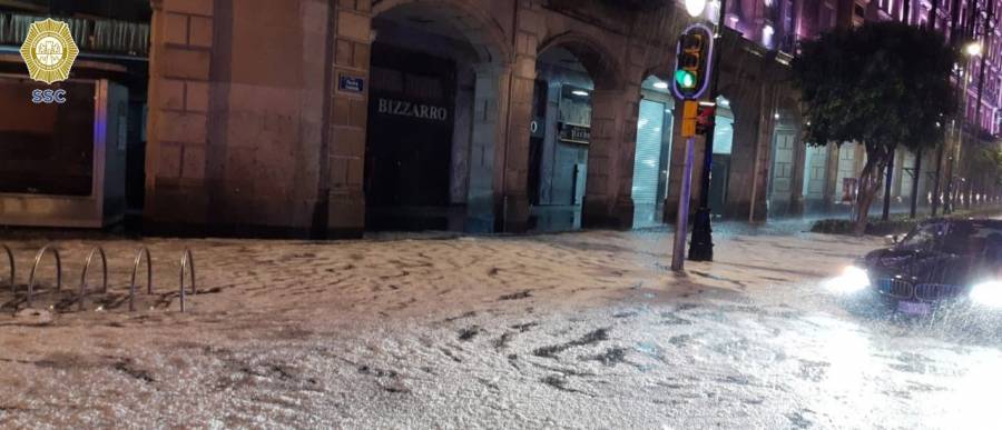 Lluvia y caída de granizo en la CDMX