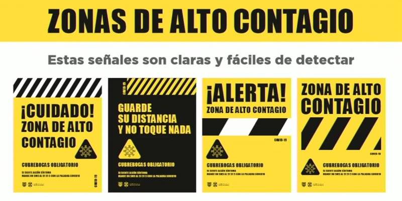 Señalización sobre peligro de contagio en zonas especificas anuncia CDMX