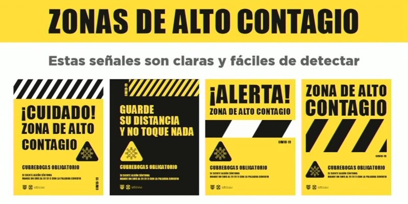 Señalizan zonas de riesgo de contagio en CDMX