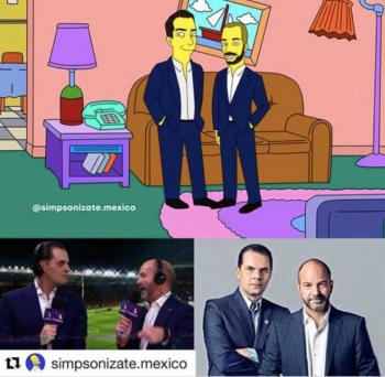 Los Simpson inmortalizan a los comentaristas Luis Garc&iacute;a y Martinoli