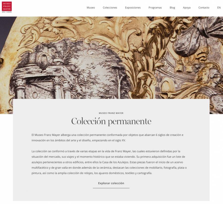 Museo Franz Mayer remodela su página en línea