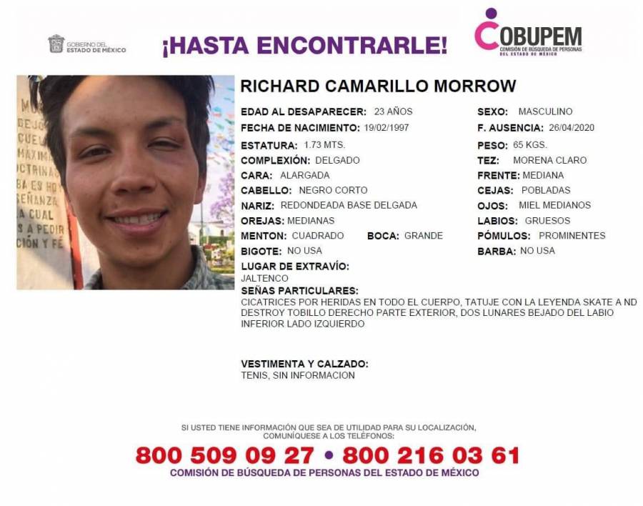 Buscamos a Richard, fue visto por última vez en Jaltenco ¿lo has visto?