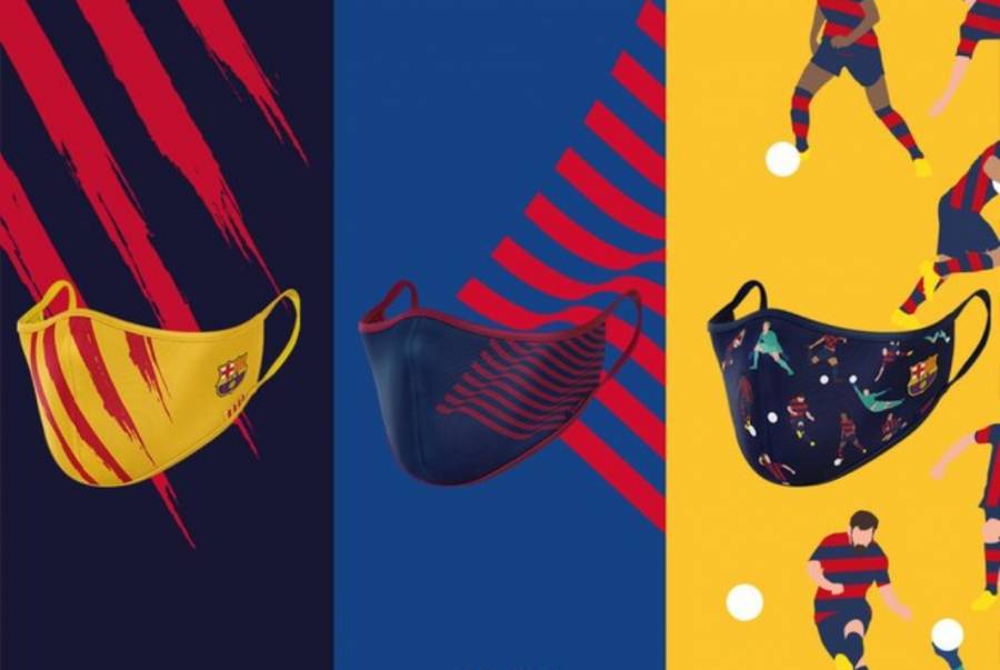 Barcelona presenta su línea de cubrebocas