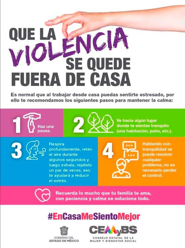 BUSCA EDO MEX PREVENIR VIOLENCIA DURANTE CONFINAMIENTO POR COVID-19 CON CONSEJOS PARA MANTENER CALMA