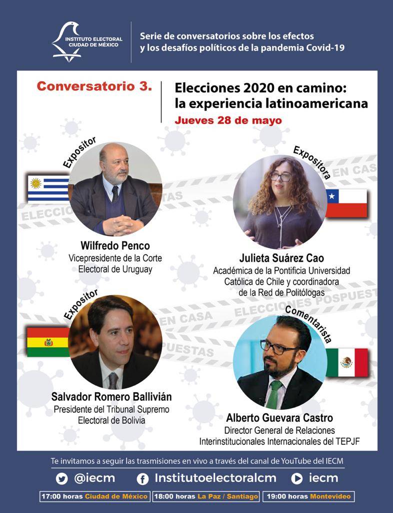 Analizan especialistas internacionales retos de los &oacute;rganos electorales frente a la pandemia