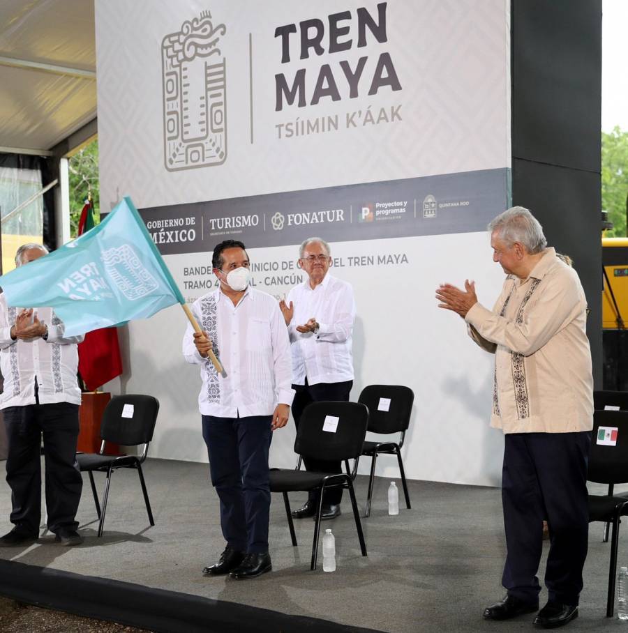 AMLO pide a la oposición respeto en inicio de Tren Maya