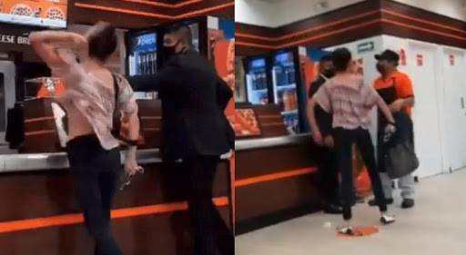 Video: #LadyPizza, mujer amenaza y agrede a empleado de Little Caesars por no permitirle entrada sin cubrebocas