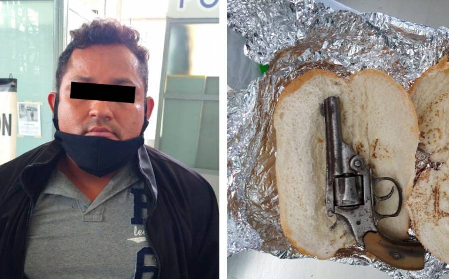 Sujeto esconde arma adentro de un bolillo