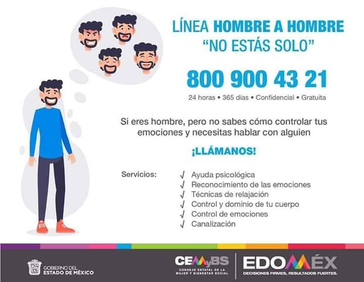 ANUNCIA GEM LÍNEA DE ATENCIÓN EMOCIONAL A HOMBRES