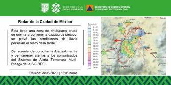 Llueve en gran parte de la CDMX