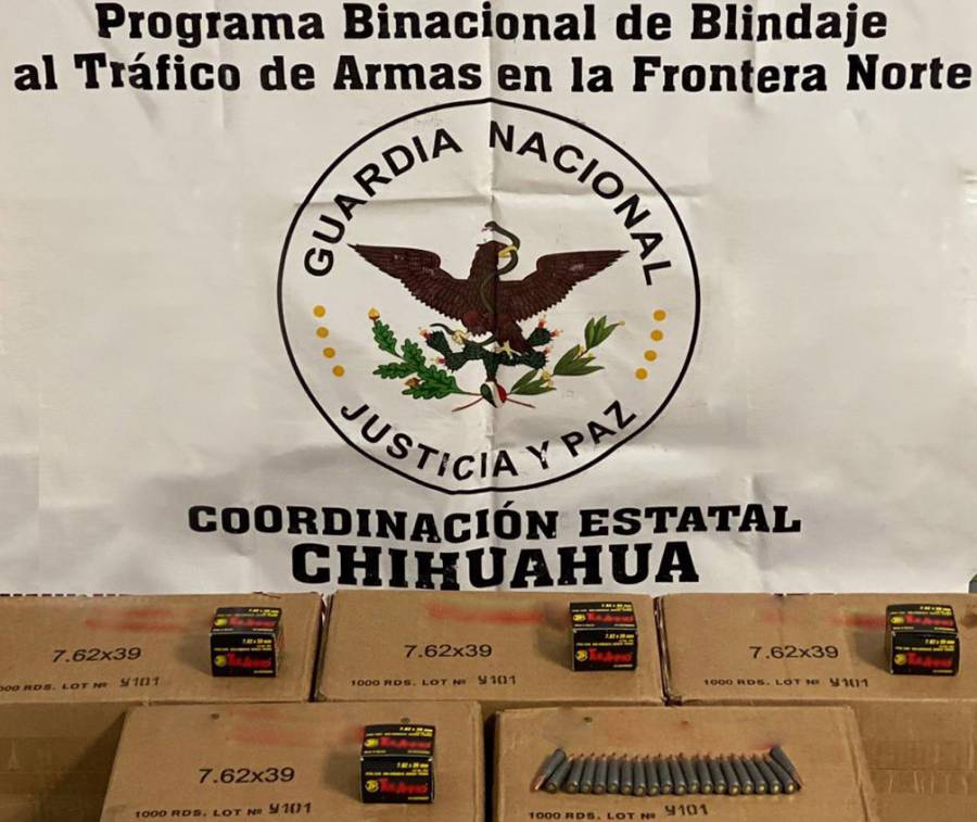 Autoridades detienen a estadounidense con cinco mil cartuchos útiles en Chihuahua