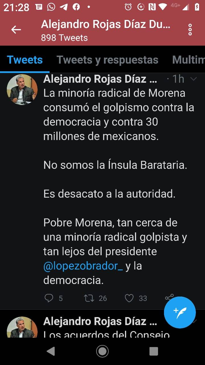 Incumple dirigencia interina de Morena sentencia de TEPJF: Rojas Díaz Durán