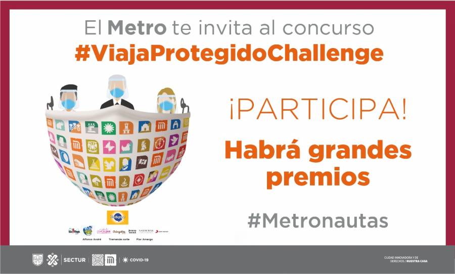 Con #ViajaProtegidoChallenge el Metro impulsa el uso adecuado del cubrebocas