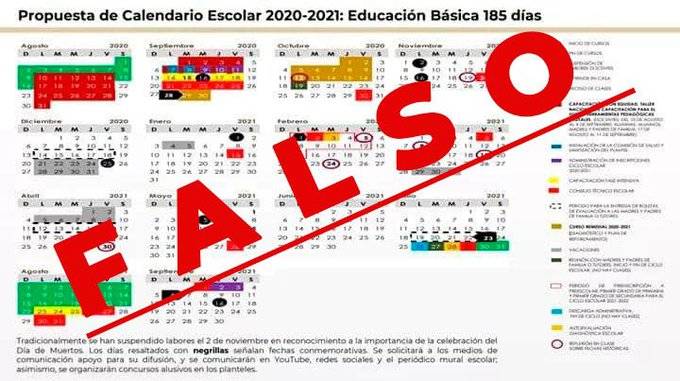 SEP: Falso el Calendario Escolar que circula en Redes Sociales
