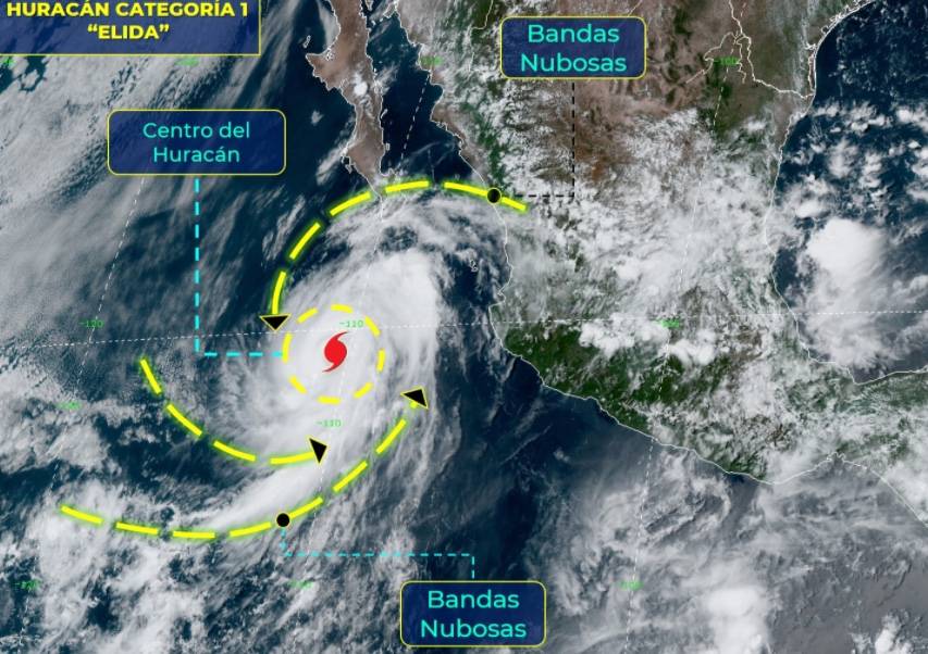 “Elida” se convierte en hurac&aacute;n en Baja California Sur
