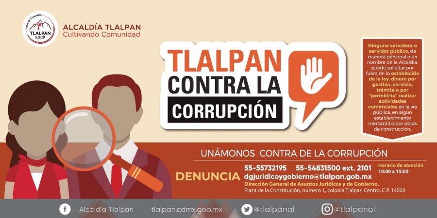 Alcaldía Tlalpan lanza campaña contra la corrupción