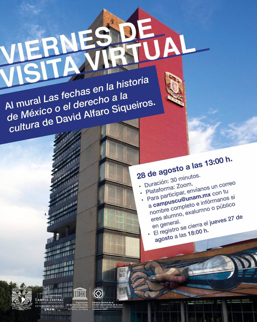 UNAM invita a conocer los murales de CU de manera virtual
