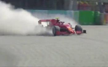 Así fue el choque de Leclerc en el GP de Italia