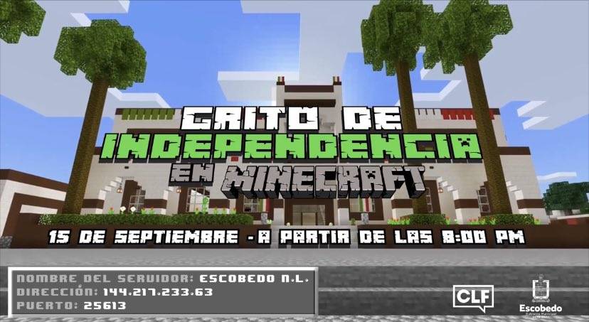Municipio de Escobedo realizar&aacute; Grito de Independencia en Minecraft