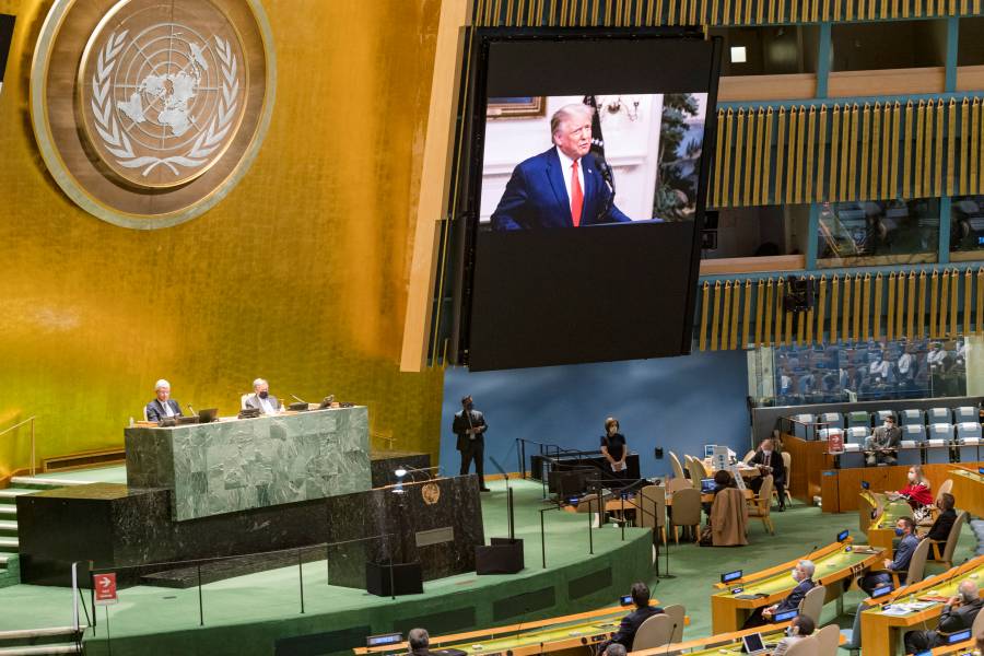 Trump presume ante ONU alianza  con México para frenar migración