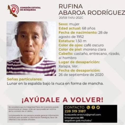 Desaparece en Veracruz, la activista Rufina Abaroa