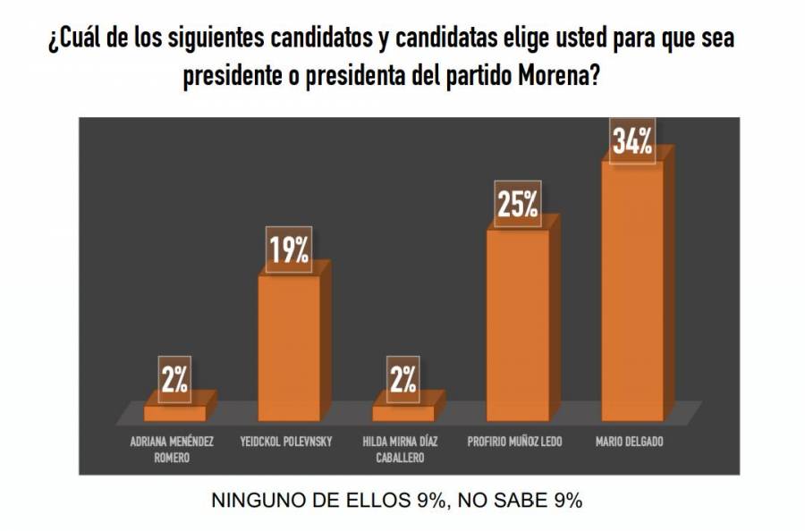 Resultado final, aventaja Mario Delgado para la presidencia de Morena: Votia