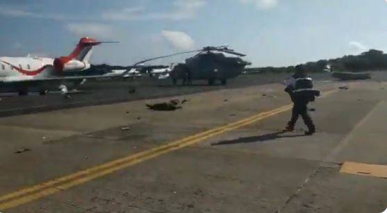 Helicóptero de Semar se desploma en aeropuerto de Villahermosa