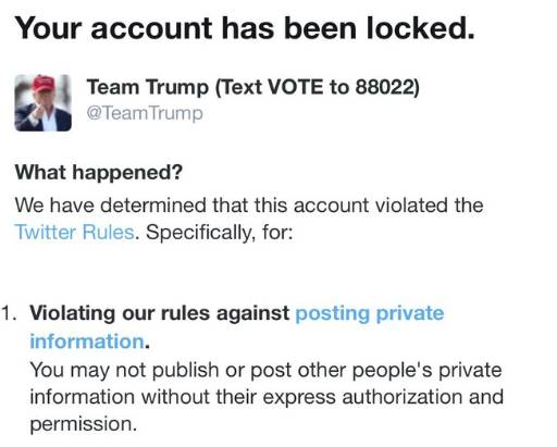 Twitter baja cuenta  de campaña de Trump