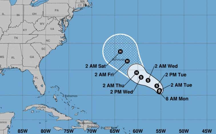 Aparece la tormenta tropical Epsilon en el Atl&aacute;ntico Central