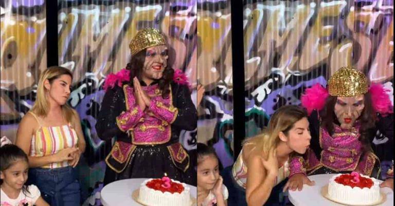 Karla Panini imita el video de la ni&ntilde;a del pastel; internautas la critican