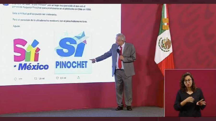 Compara AMLO logo de “Sí por México”, con el de Pinochet