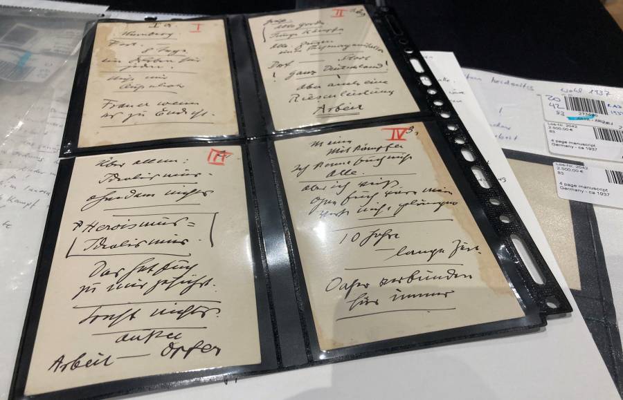 Hitler bajo el martillo: subastan tarjetas de discursos en Múnich