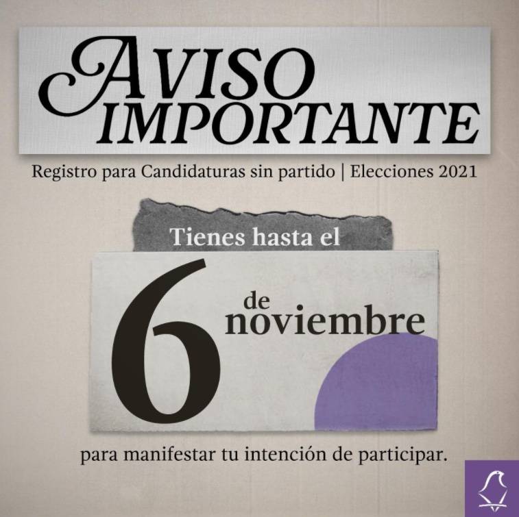 Recuerda IECM plazo para entrega de manifestaciones de intención de candidaturas sin partido