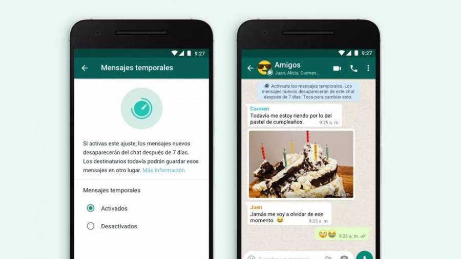 WhatsApp ofrece mensajes temporales con su nueva actualización