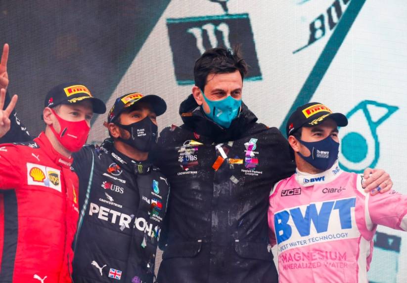 Hamilton empata en títulos a Schumacher y podio para “Checo” en Turquía