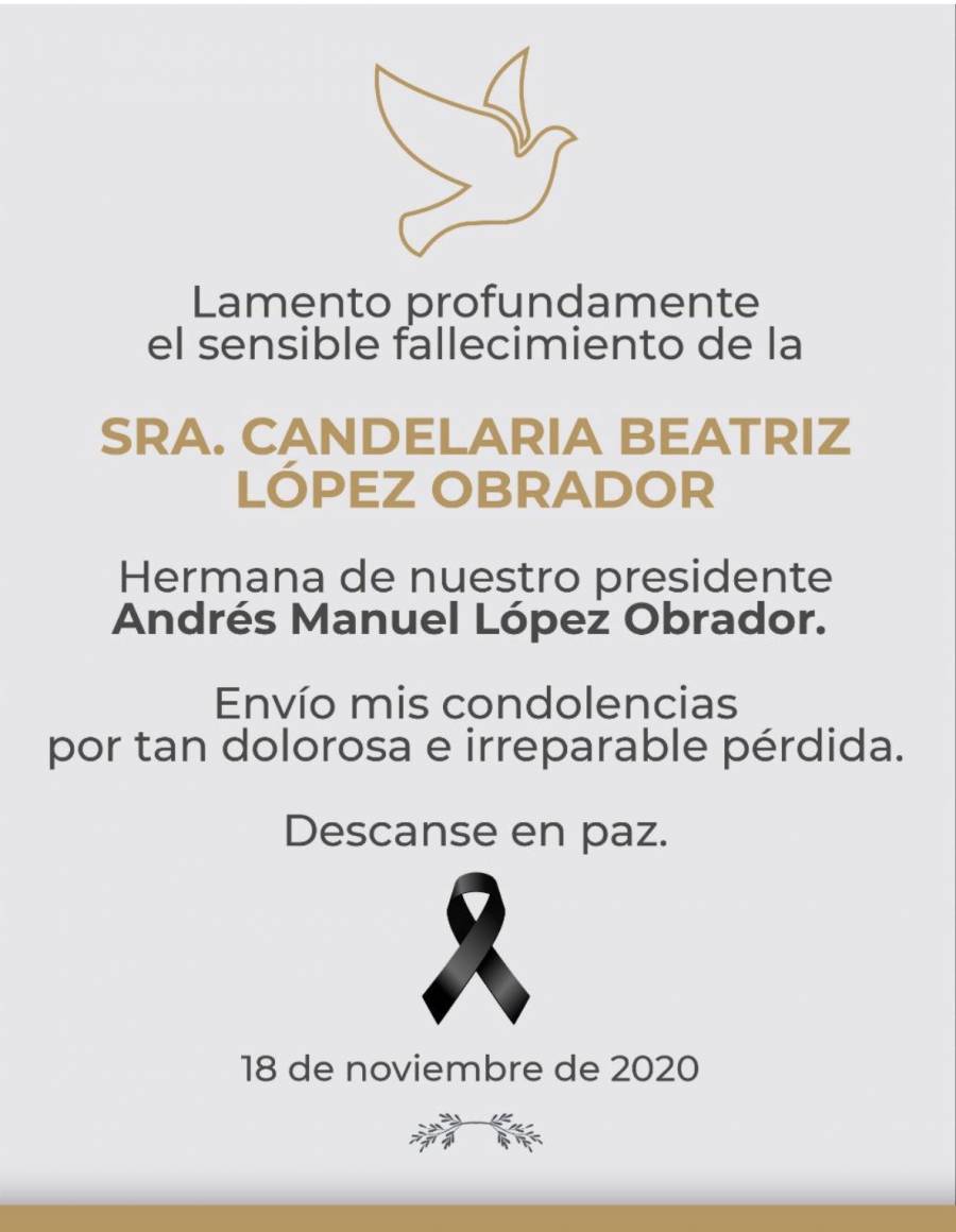 Pide Presidencia no gastar en esquelas, por austeridad