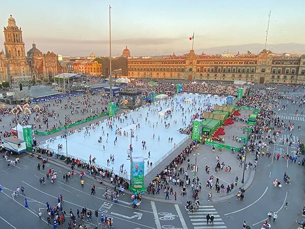 Se cancela pista de hielo en el Zócalo de CDMX por Covid-19