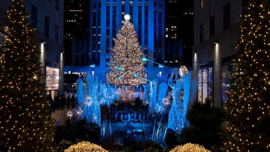 Nueva York enciende las luces del árbol de Rockefeller para inaugurar la Navidad