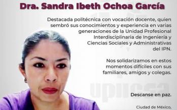 IPN y SNTE condenan asesinato de profesora Sandra Ibeth