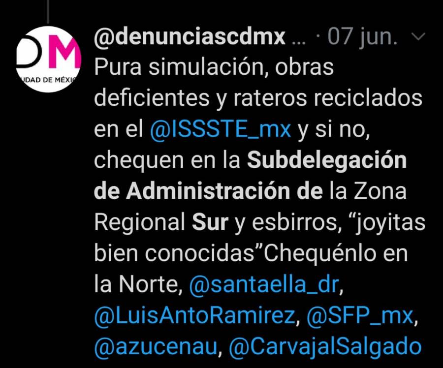 Acusan corrupción en Subdelegación del ISSSTE