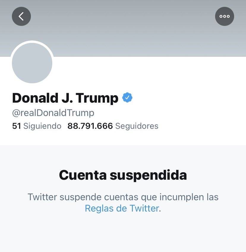 Cuenta de Donald Trump en Twitter suspendida definitivamente