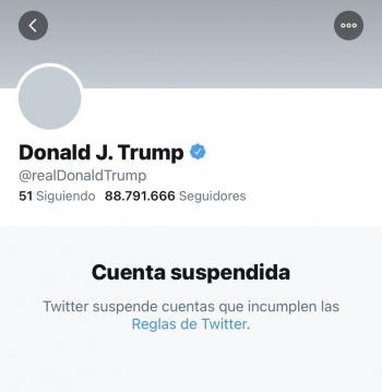 Cuenta de Donald Trump en Twitter suspendida definitivamente
