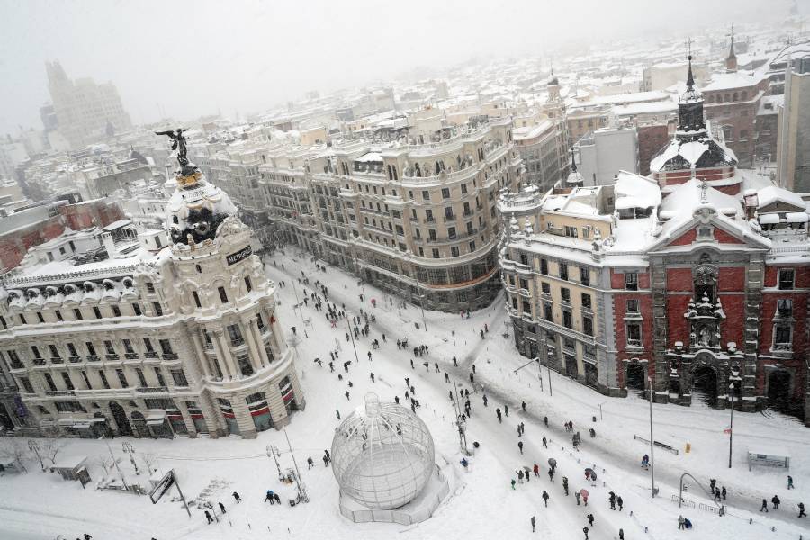 Madrid padece la mayor nevada de su historia desde la década de los 70