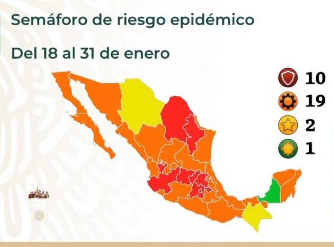 Campeche se mantiene en Semáforo Verde; 10 entidades en rojo