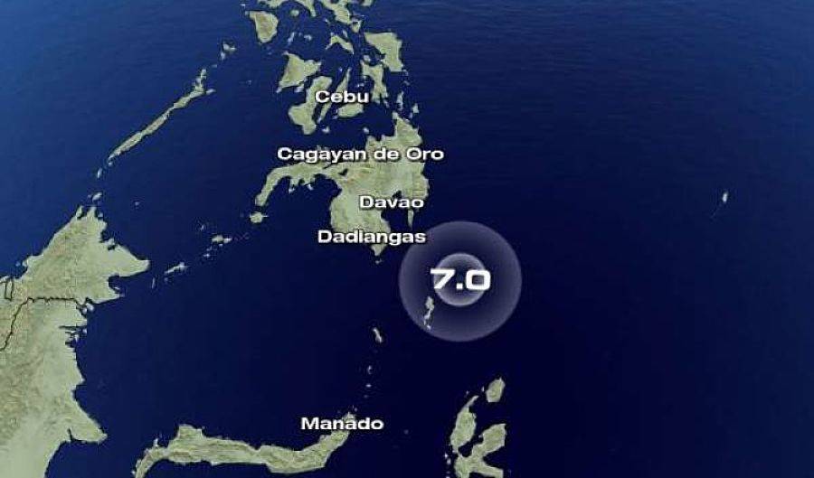 Descartan riesgo de tsunami tras sismo de magnitud 7 cerca de Filipinas