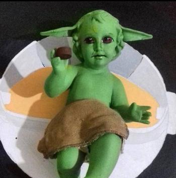 Previo al D&iacute;a de la Candelaria, artista mexicano crea al Ni&ntilde;o Dios Baby Yoda