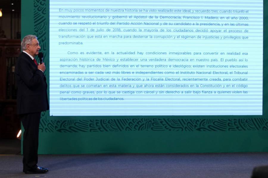 Acuerdo nacional por la democracia, pide AMLO