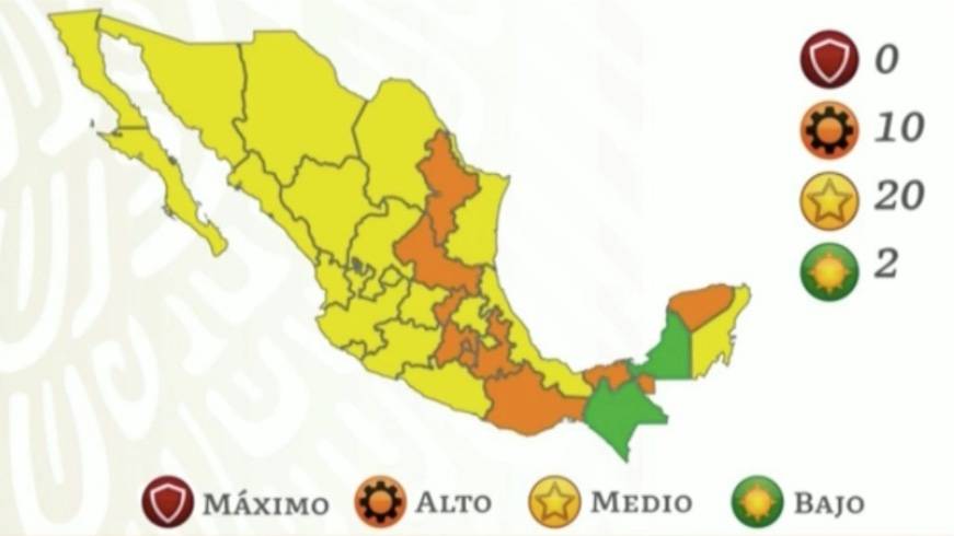 Chiapas y Campeche en semáforo verde; ningún estado en rojo por COVID-19
