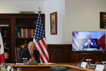 Reafirman profunda asociaci&oacute;n M&eacute;xico-Estados Unidos presidentes de ambos pa&iacute;ses en reuni&oacute;n virtual