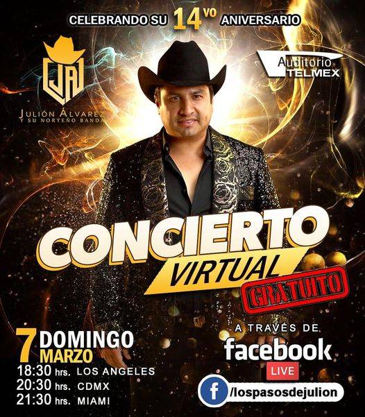 Concierto gratis y virtual de Julión Álvarez